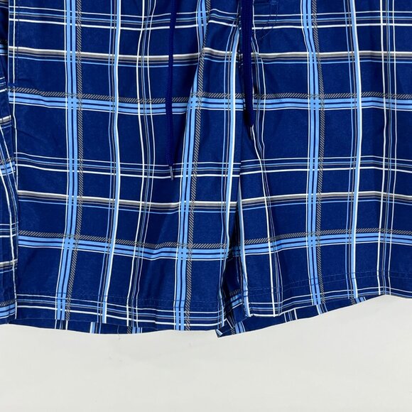 Logan Hill Swimwear Shorts Size S Blue Plaid Elastic Waist 30-32in Inseam 8in - Picture 4 of 9